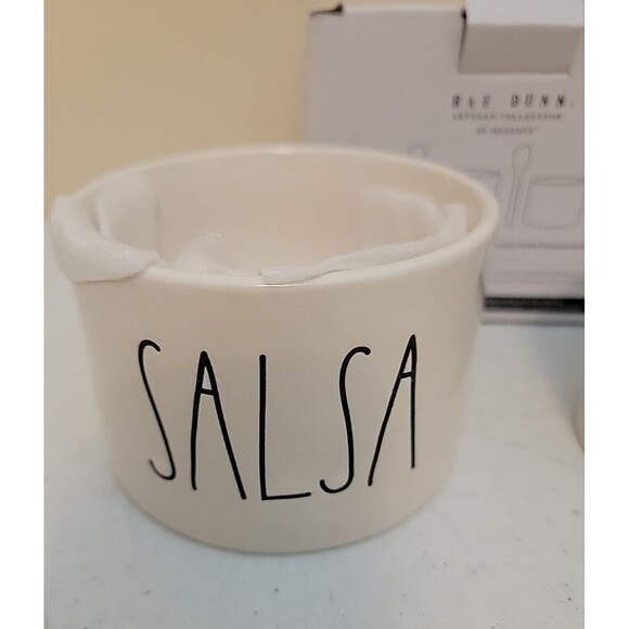 New Rae Dunn White Salsa and Guacamole Guac Bowl Set Artisan Magenta Ceramic FSh - Picture 5 of 11